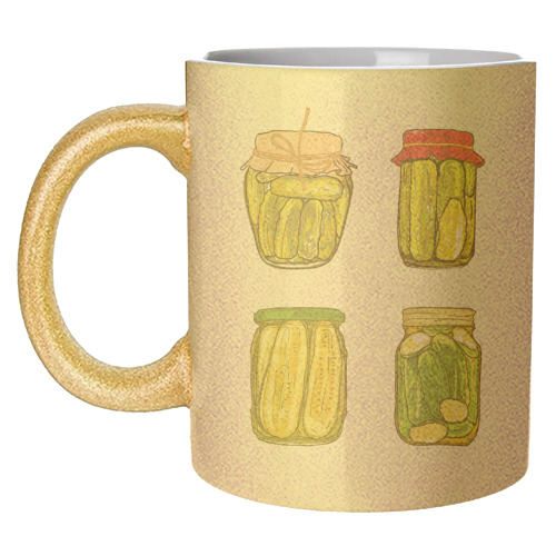 Vintage Pickles Jar Collection - unique mug by EZbie