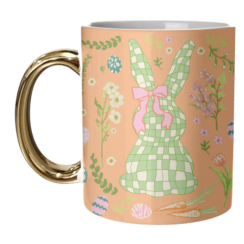 Vintage Spring Coquette Easter Bunny - unique mug by EZbie