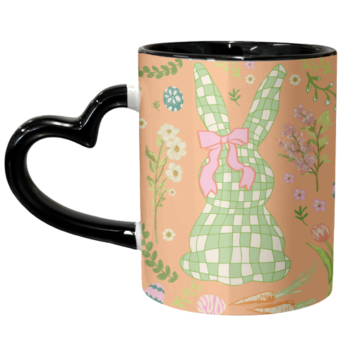 Vintage Spring Coquette Easter Bunny - unique mug by EZbie