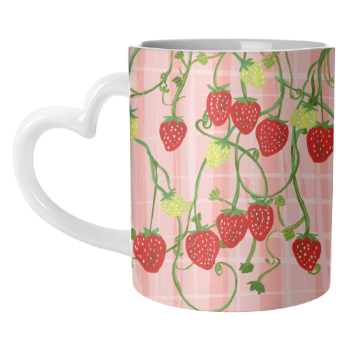 Vintage Strawberry Delight - unique mug by EZbie