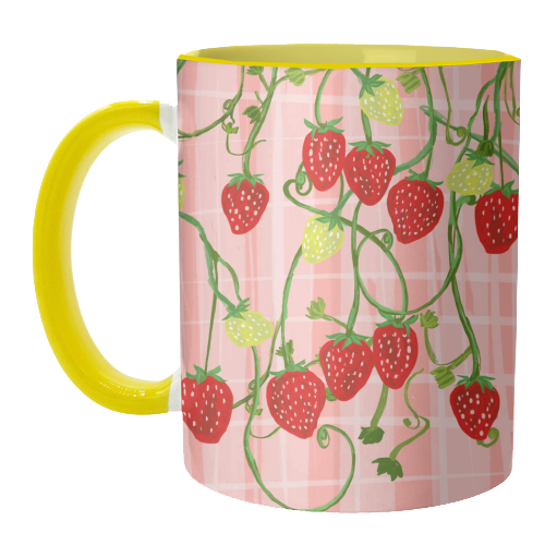 Vintage Strawberry Delight - unique mug by EZbie