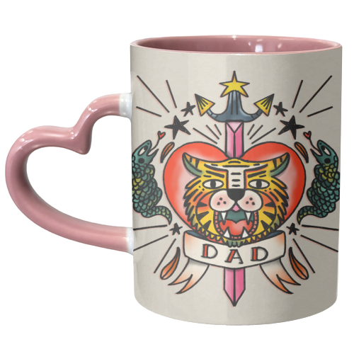 VINTAGE TATTOO DAD - unique mug by Nichola Cowdery