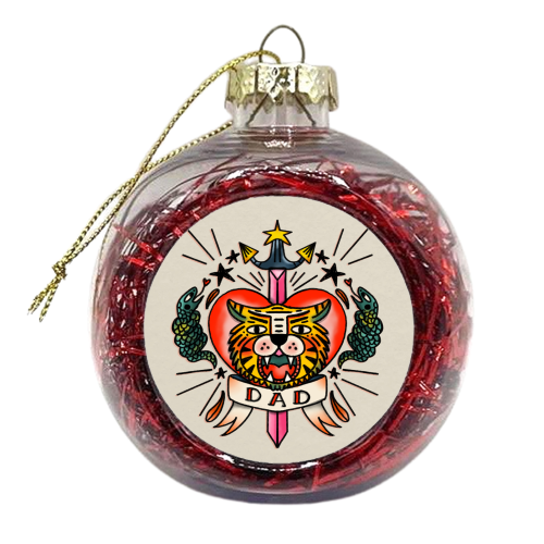 VINTAGE TATTOO DAD - xmas bauble by Nichola Cowdery
