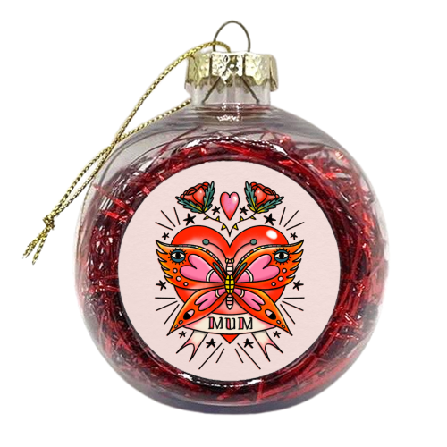 VINTAGE TATTOO MUM - xmas bauble by Nichola Cowdery