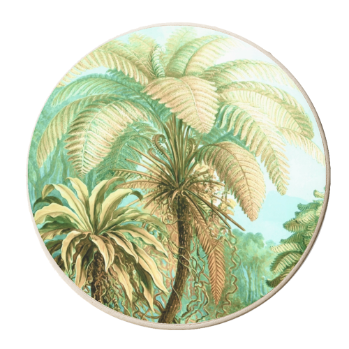 Vintage Tropical | Jungle Botanical Nature Banana Tree | Bohemian Plants Trees Forest - personalised beer coaster by Uma Prabhakar Gokhale