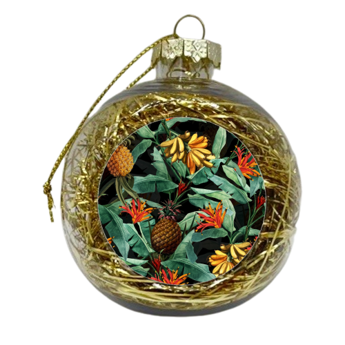 Vintage Tropical Night Jungle - xmas bauble by Uta Naumann