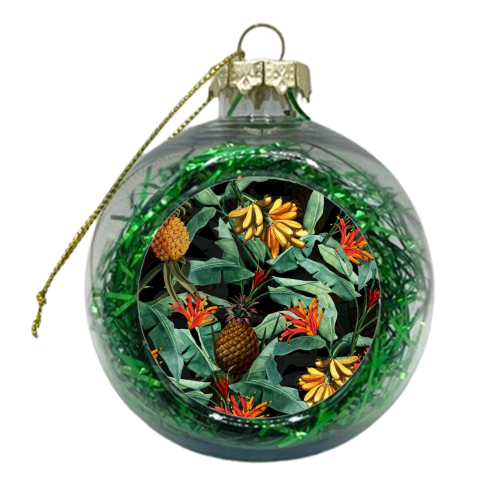 Vintage Tropical Night Jungle - xmas bauble by Uta Naumann