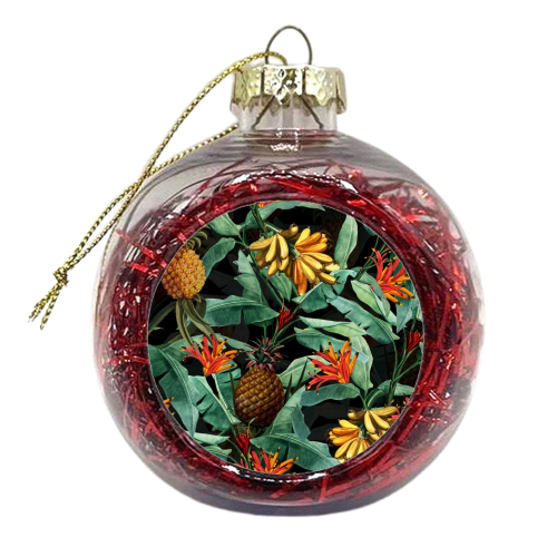 Vintage Tropical Night Jungle - xmas bauble by Uta Naumann