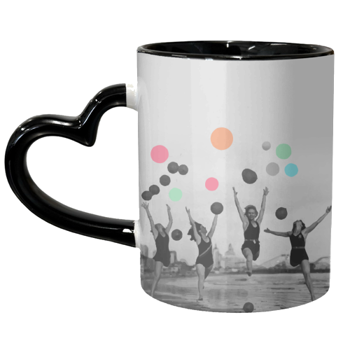 Vintage Women Black & White Photography | Balloons Freedom Feminism | Women's Rights Individuality - unique mug by Uma Prabhakar Gokhale