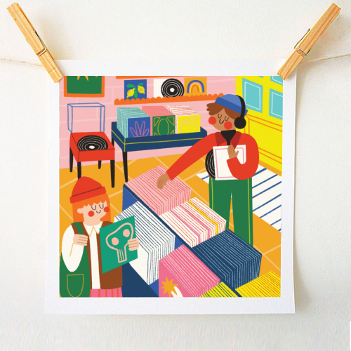 Vinyl Shop - A1 - A4 art print by AbiGoLucky