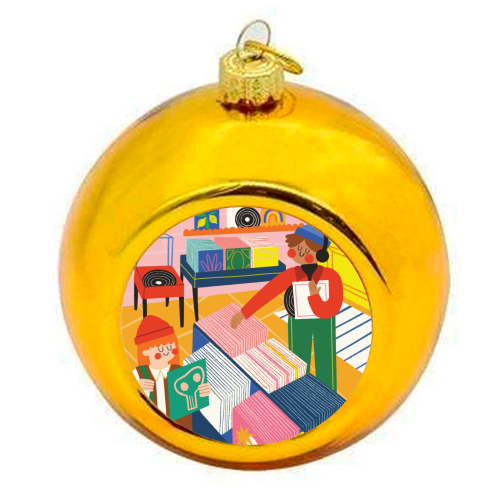 Vinyl Shop - colourful christmas bauble by AbiGoLucky