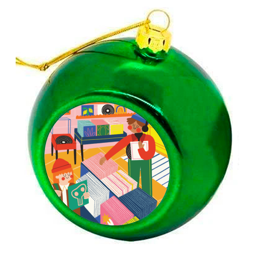 Vinyl Shop - colourful christmas bauble by AbiGoLucky