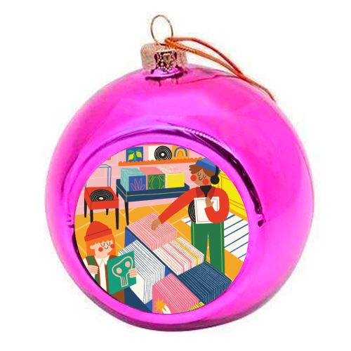 Vinyl Shop - colourful christmas bauble by AbiGoLucky