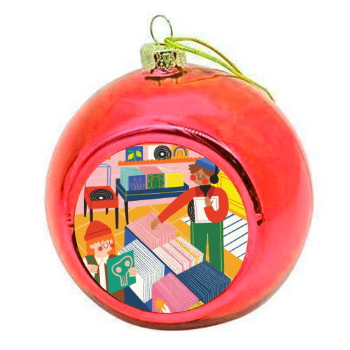 Vinyl Shop - colourful christmas bauble by AbiGoLucky