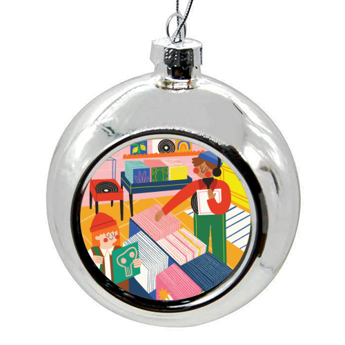 Vinyl Shop - colourful christmas bauble by AbiGoLucky
