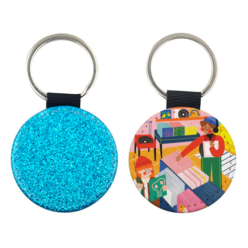 Vinyl Shop - keyring by AbiGoLucky