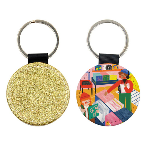 Vinyl Shop - keyring by AbiGoLucky