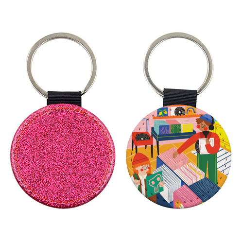 Vinyl Shop - keyring by AbiGoLucky