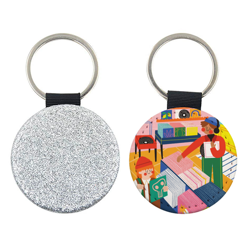 Vinyl Shop - keyring by AbiGoLucky