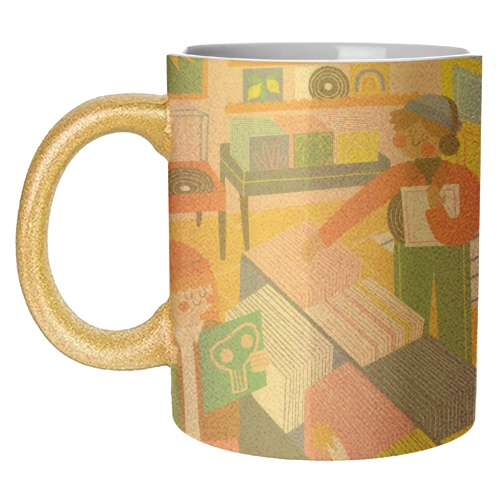 Vinyl Shop - unique mug by AbiGoLucky