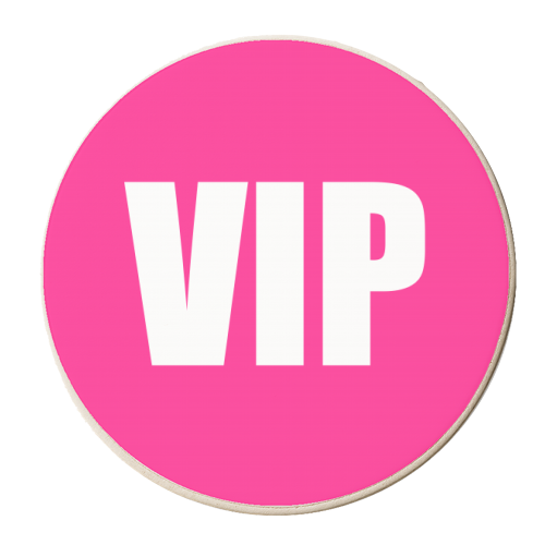 VIP ( pink version ) - personalised beer coaster by Adam Regester