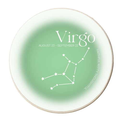 Virgo Aura - personalised beer coaster by Pink and Pip