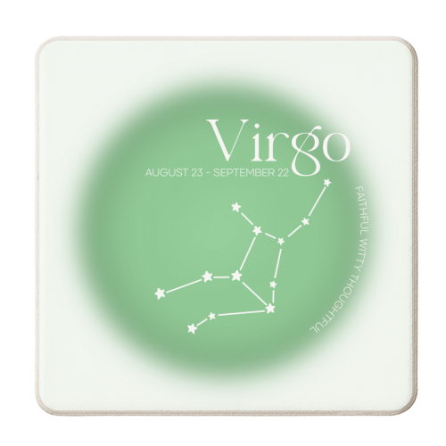 Virgo Aura - personalised beer coaster by Pink and Pip