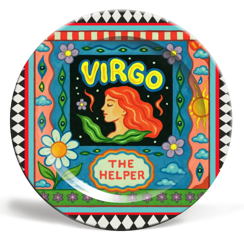 Virgo star sign - ceramic dinner plate by Wallace Elizabeth