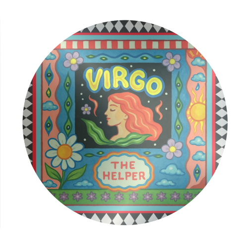 Virgo star sign - Circle Sticker by Wallace Elizabeth
