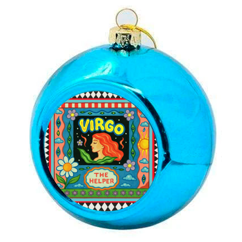 Virgo star sign - colourful christmas bauble by Wallace Elizabeth