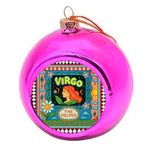 Virgo star sign - colourful christmas bauble by Wallace Elizabeth
