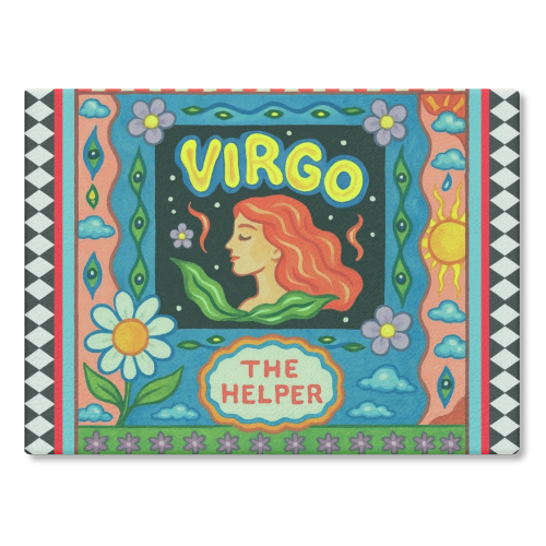 Virgo star sign - glass chopping board by Wallace Elizabeth
