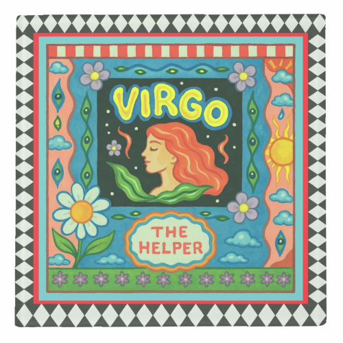 Virgo star sign - personalised beer coaster by Wallace Elizabeth