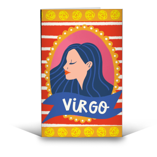 Virgo Star Sign Zodiac Astrology Illustration Design - funny greeting card by AbiGoLucky
