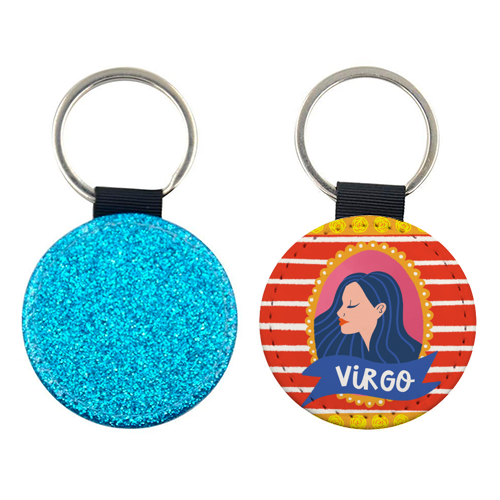Virgo Star Sign Zodiac Astrology Illustration Design - keyring by AbiGoLucky