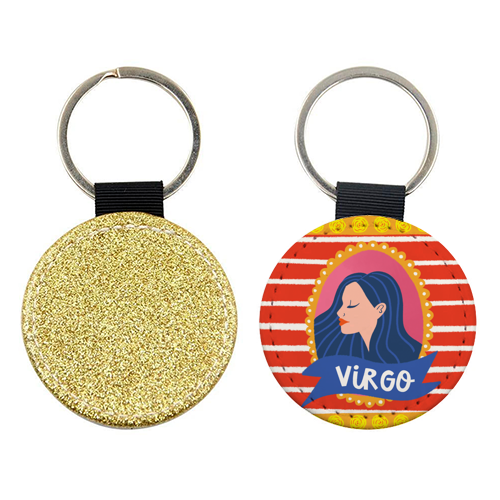 Virgo Star Sign Zodiac Astrology Illustration Design - keyring by AbiGoLucky