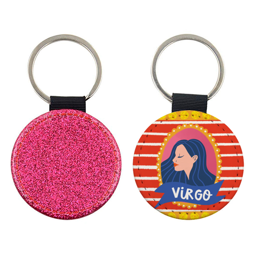 Virgo Star Sign Zodiac Astrology Illustration Design - keyring by AbiGoLucky