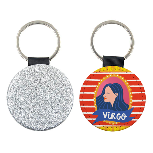 Virgo Star Sign Zodiac Astrology Illustration Design - keyring by AbiGoLucky
