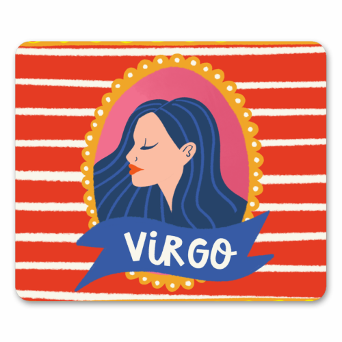 Virgo Star Sign Zodiac Astrology Illustration Design - mouse mat by AbiGoLucky