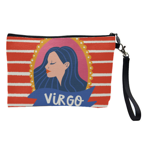 Virgo Star Sign Zodiac Astrology Illustration Design - pretty makeup bag by AbiGoLucky