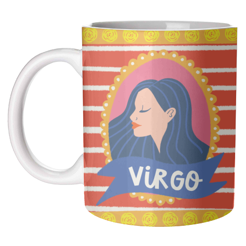 Virgo Star Sign Zodiac Astrology Illustration Design - unique mug by AbiGoLucky