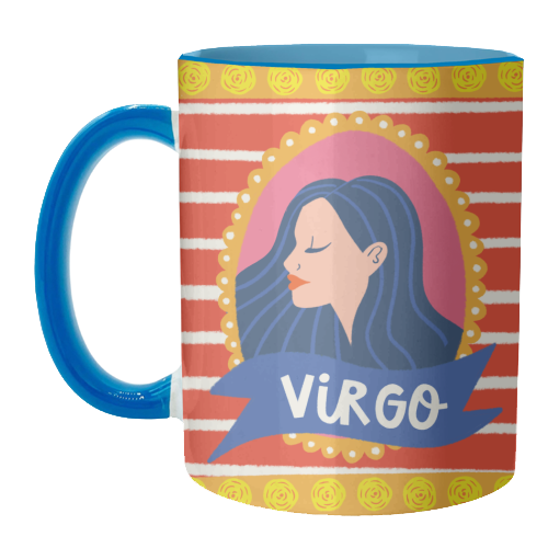 Virgo Star Sign Zodiac Astrology Illustration Design - unique mug by AbiGoLucky