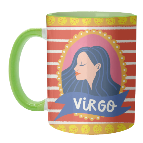 Virgo Star Sign Zodiac Astrology Illustration Design - unique mug by AbiGoLucky