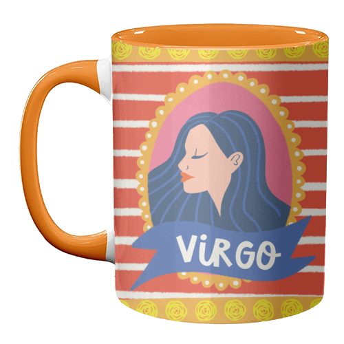 Virgo Star Sign Zodiac Astrology Illustration Design - unique mug by AbiGoLucky