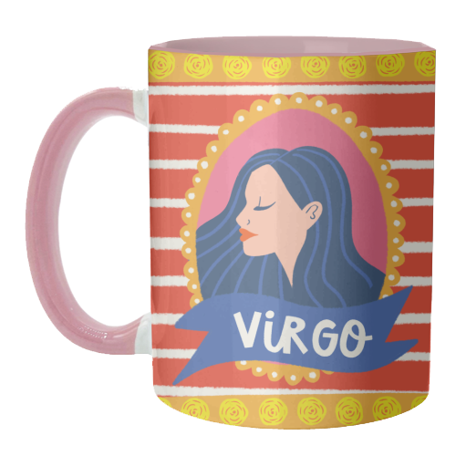 Virgo Star Sign Zodiac Astrology Illustration Design - unique mug by AbiGoLucky