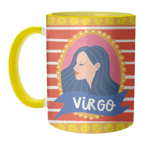 Virgo Star Sign Zodiac Astrology Illustration Design - unique mug by AbiGoLucky