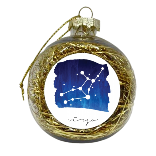 Virgo Zodiac Constellation - xmas bauble by Toni Scott