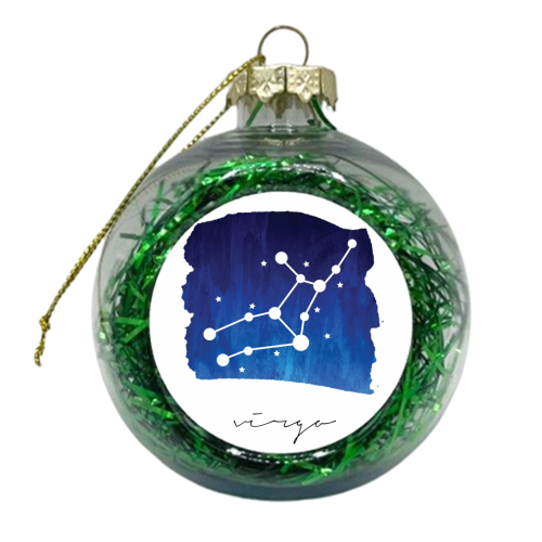 Virgo Zodiac Constellation - xmas bauble by Toni Scott