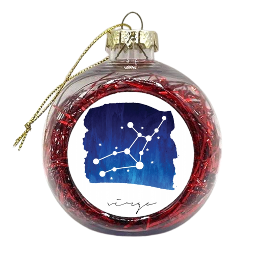 Virgo Zodiac Constellation - xmas bauble by Toni Scott