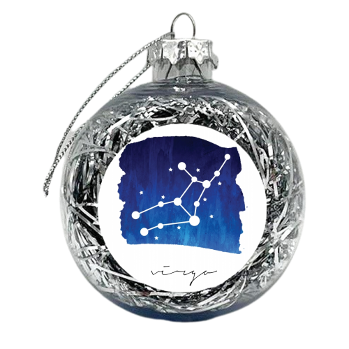 Virgo Zodiac Constellation - xmas bauble by Toni Scott